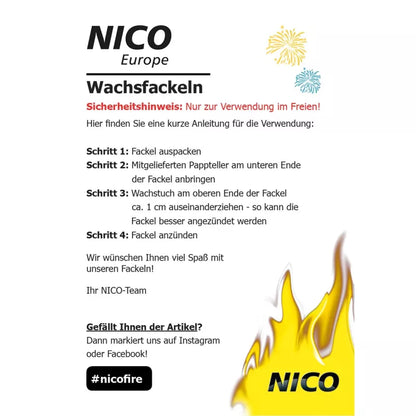 Wachsfackel, 60 cm, 5er-Beutel
