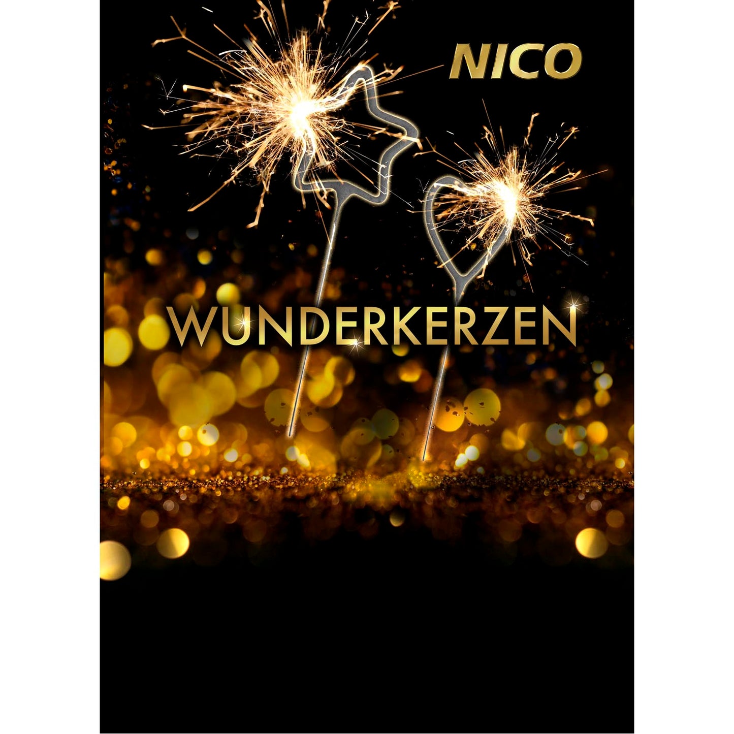 Symbol-Wunderkerzen Herz Stern 4er Set