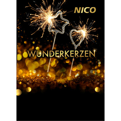 Symbol-Wunderkerzen Herz Stern 4er Set